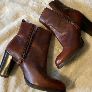 Size 7 wine red Cole Haan leather ankle boots